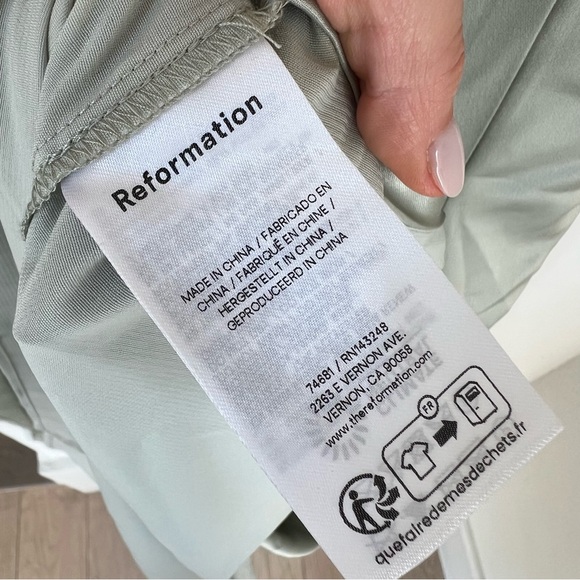 NWT Reformation Vesper Satin Maxi Dress in Salvia Green - Picture 9 of 10